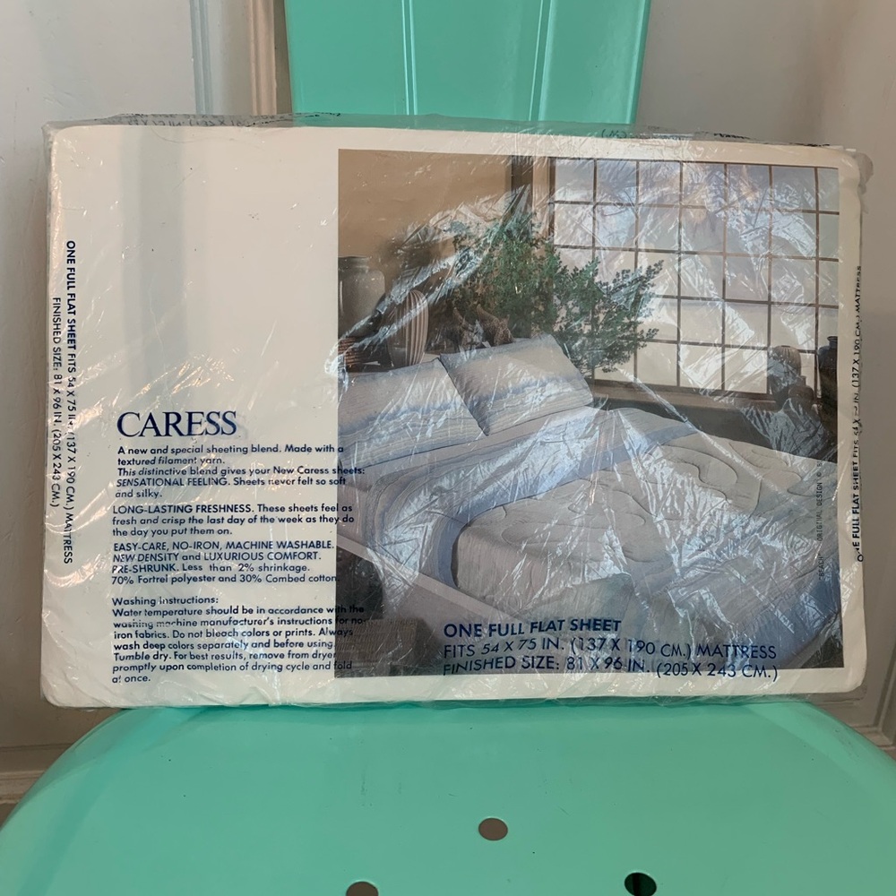 NWT Vintage Burlington Caress Full Flat Sheet in Beach - Picture 3 of 4